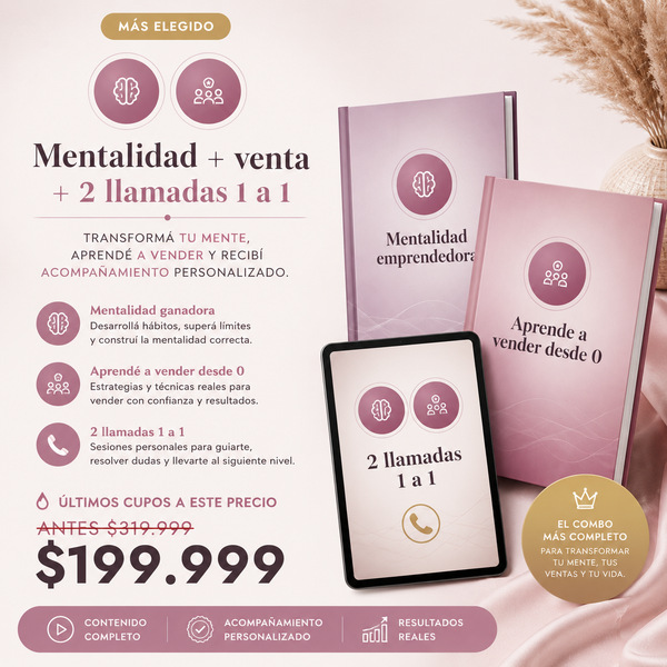 Mentalidad + venta + 2 llamadas 1 a 1